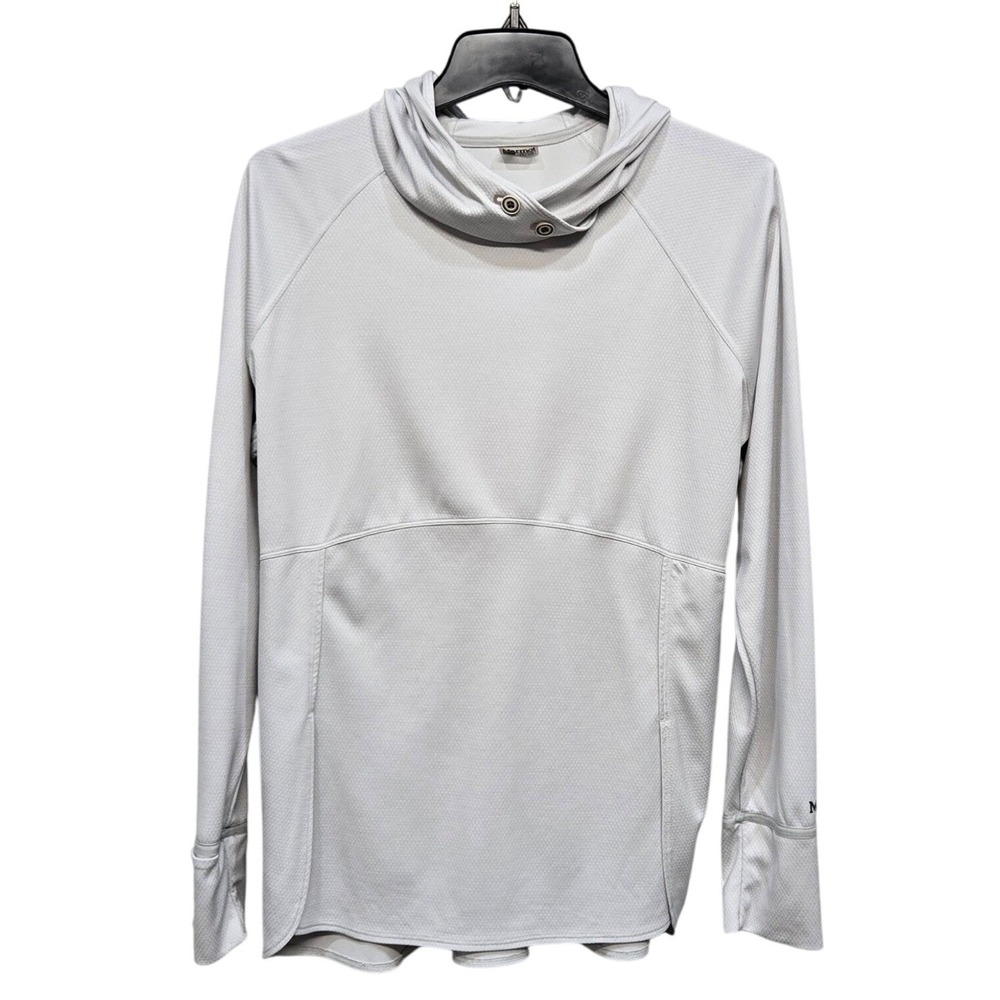Marmot Pullover Hoodie XL Mineral Gray Performance Thumbhole Athletic Activewear